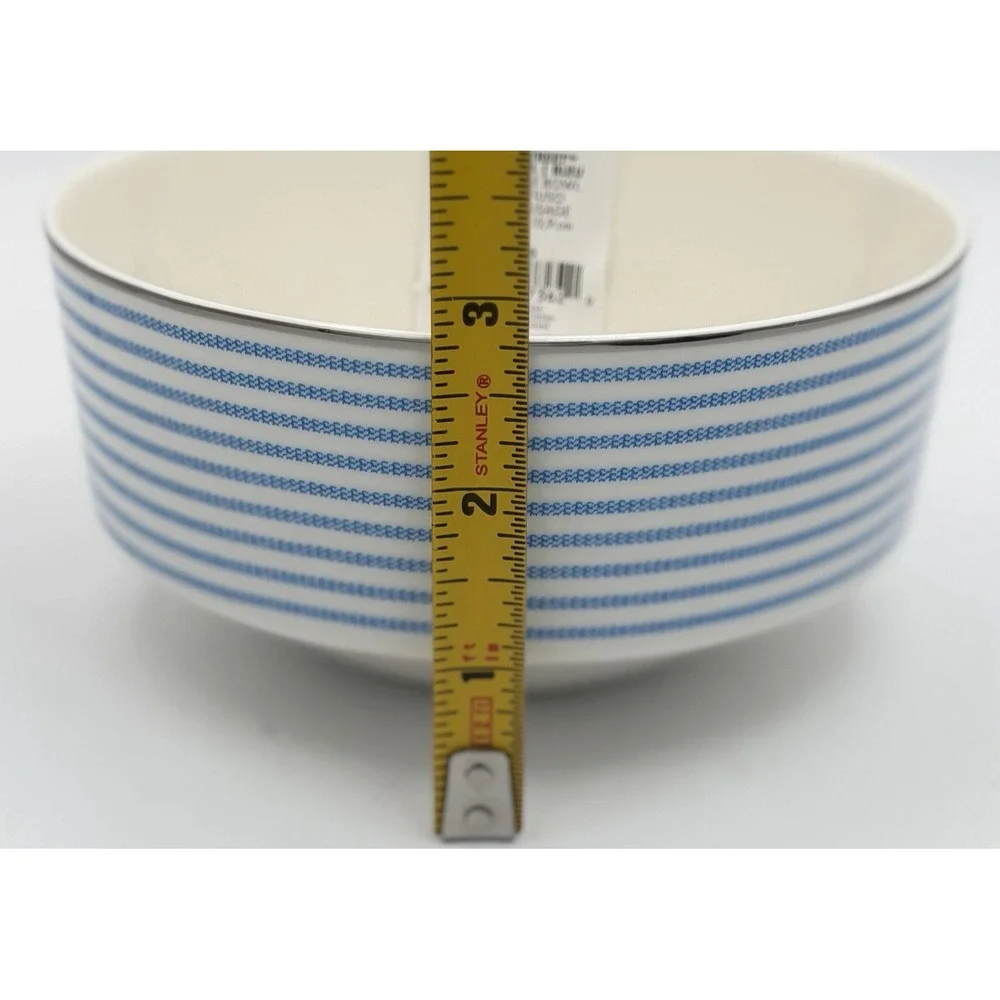 1 Lenox Kate Spade Laurel Street Sky Blue Stripe All Purpose Bowl New 899470